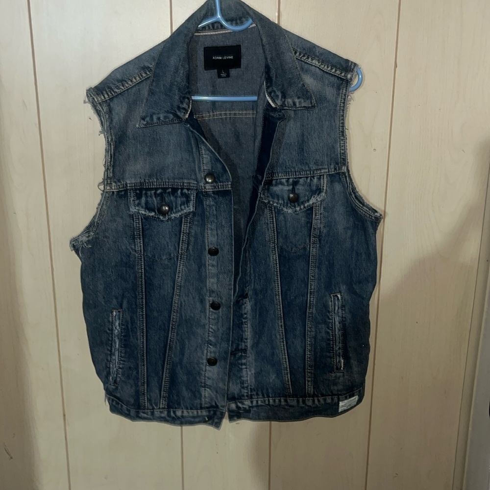 Adam Levine Unisex - Size-L-Large No.222 1979 blue washed cutoff Jean jacket